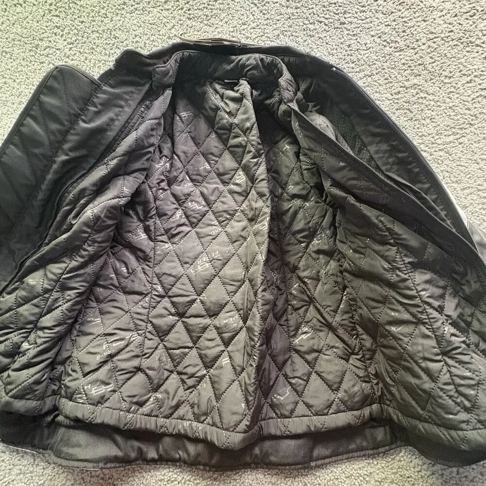 FEHER Racing WXL Womens Leather Motorcycle Jacket Armored Black Red White NWT